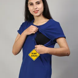 SillyBoom Typography Printed Maternity Cotton T-Shirt image 4