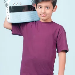 NUSYL Boys Typography Printed Round Neck Cotton Regular Oversized T-shirt image 2