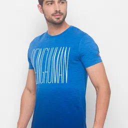 Being Human Men Blue Typography Printed T-shirt image 3