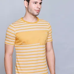 Fort Collins Striped Round Neck Knitted Cotton T-shirt image 3