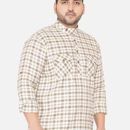 John Pride Men Plus size Tartan Checks Casual Cotton Shirt image 5