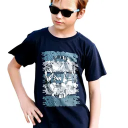 BAESD Boys Printed Round Neck Cotton T-shirt With Jacket image 5
