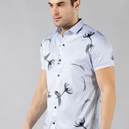 COMBRAIDED Floral Printed Slim Fit Casual Shirt image 5