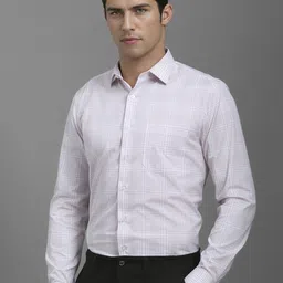 Louis Philippe Men Spread Collar Geometric Printed Cotton Formal Shirt image 4