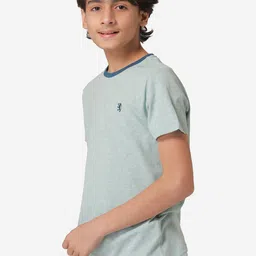 Red Tape Boys Sea Green Solid Round Neck T-shirt image 2