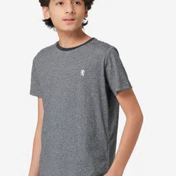 Red Tape Boys Charcoal Solid Round Neck T-shirt image 3