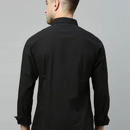 Harvard Black Classic Slim Fit Casual Pure Cotton Shirt image 3