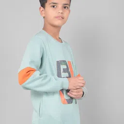 Crimsoune Club Boys Typography Printed Pullover Sweatshirt image 2