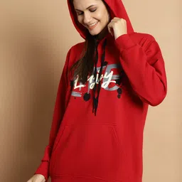 mack jonney VIMAL JONNEY Typography Printed Hooded Fleece Pullover Sweatshirt image 3