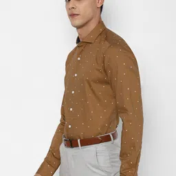 SIMON CARTER LONDON Men Khaki Slim Fit Opaque Printed Formal Shirt image 3