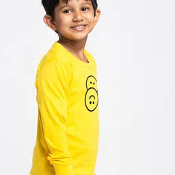 Friskers Boys Yellow Typography Printed Raw Edge Slim Fit T-shirt image 5