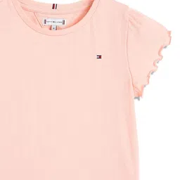 Tommy Hilfiger Girls Solid Round Neck Cotton T-shirt image 2