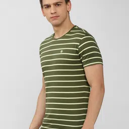 PETER ENGLAND UNIVERSITY Men Striped Pockets Slim Fit T-shirt image 3