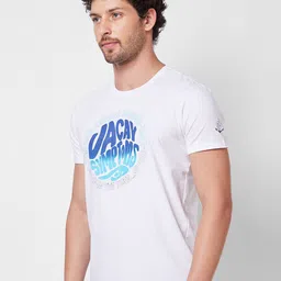 SPYKAR Typography Printed Round Neck Cotton Slim Fit Tshirt image 4