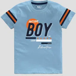 BAESD Boys Pack of 5 Typography Printed Round Neck Pure Cotton T-shirts image 4