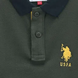 U.S. Polo Assn. Kids Boys Colourblocked Polo Collar Cotton Regular T-shirt image 2