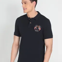 u.s. polo assn. denim co. U S Polo Assn Denim Co Men Navy Blue Polo Collar Applique T-shirt image 3