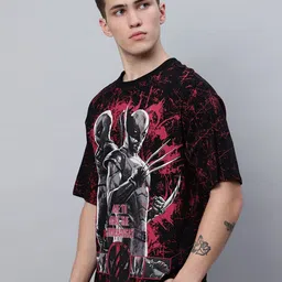 Free Authority Men Graphic Printed Round Neck Cotton Oversized T-Shirt image 3