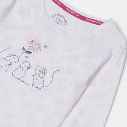 Jockey Girls Super Combed Cotton Printed Regular Fit Full Sleeve Round Neck Tshirt- AG19 image 3