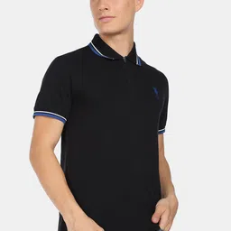U.S. Polo Assn. Men Black Zipper Polo Collar Cotton T-shirt-picture-54