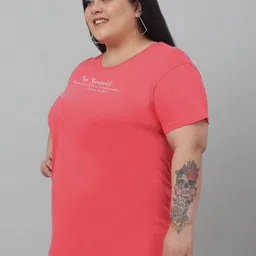 Trend Level Plus Size Round Neck Typography Cotton T-shirt image 4