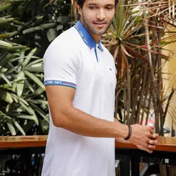 ONE SKY Polo Collar Short Sleeves Pure Cotton Casual T-Shirt image 2