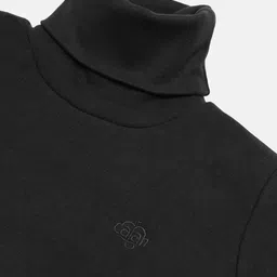 CHIMPRALA Boys Black High Neck Cotton T-shirt image 2