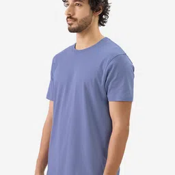 The Souled Store Men Solid Round Neck Supima Cotton T-shirt image 3