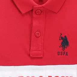 U.S. Polo Assn. Kids Boys Colourblocked Polo Collar Cotton T-shirt image 3