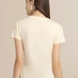 Fabflee Women Coral & Grey Pack Of 3 Printed Cotton T-shirts image 4