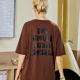 Christy World Pack Of 2 Printed Drop Shoulder Cotton Oversized T-shirt image 4