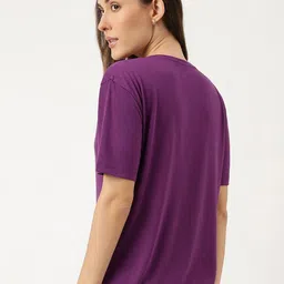 Marks & Spencer Solid Relaxed Fit T-shirt image 4