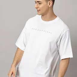 THE HOLLANDER Round Neck Typography Printed Pure Cotton Oversized T-shirt image 4