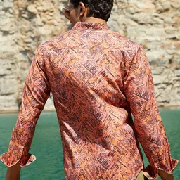 Campus Sutra Classic Abstract Printed Spread Collar Shirt image 4