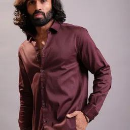 LOCOMOTIVE Luxe Cutaway Collar Slim Fit Cotton Casual Shirt image 4