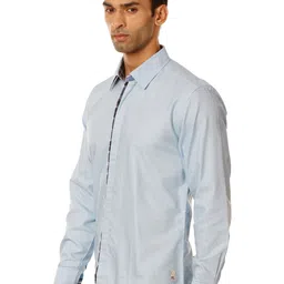 SHIRT THEORY Men Blue Casual Shirt image 4
