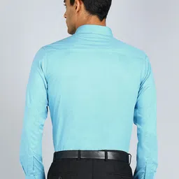 Sam and Jack Smart Spread Collar Cotton Chambray Formal Shirt image 3