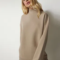 Happiness istanbul High Neck Cotton Sweatshirt image 3
