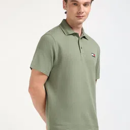 Tommy Hilfiger Men Solid Polo Collar Cotton T-shirt image 3