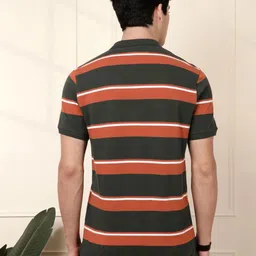 WROGN Men Striped Polo Collar Cotton T-shirt image 5