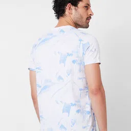 SPYKAR Abstract Printed Cotton Slim Fit T-shirt image 4