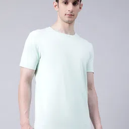 LINDBERGH Men Green Raw Edge Slim Fit T-shirt image 4
