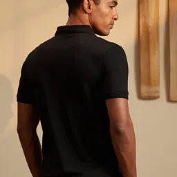 Peter England Casuals Polo Collar Slim Fit Pure Cotton T-shirt image 4