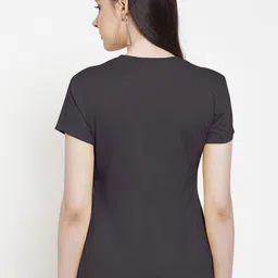 Friskers Women Printed Round Neck Slim Fit T-shirt image 2