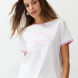 Trendyol Typography Printed Round Neck Cotton Regular T-shirt image 4