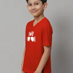 Friskers Boys Typography Printed  V-Neck Cotton T-Shirts image 5