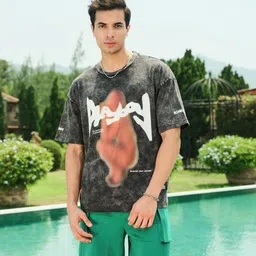 Bonkers Corner Men Graphic Printed Round Neck Cotton Oversized T-shirt image 4