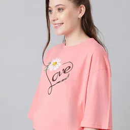 KOTTY Basics Typography Printed Oversized T-shirt image 3