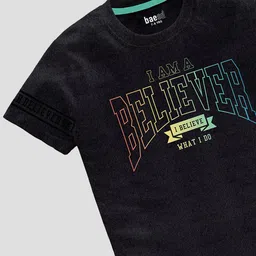 BAESD Boys Pack of 5 Typography Printed Round Neck Pure Cotton T-shirts image 3