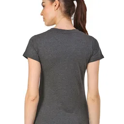 appulse Women Charcoal & Fuchsia Set Of 2 V-Neck Slim Fit Running T-shirt image 4